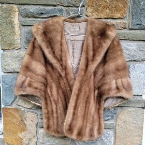 Mink fur stole wrap Vintage  mid century  50s 60s